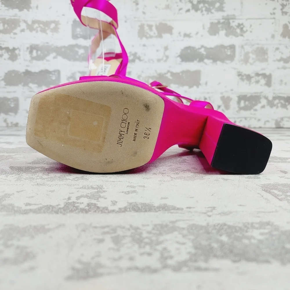 Jimmy Choo Hot Pink Platform Sandals